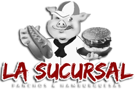 Logo La Sucursal Distribuidora de Comida rápida para fiestas. Hamburguesas, Panchos, snaks, fiambres, bebidas y congelados